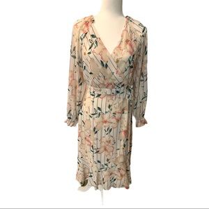 NWT Faux Wrap Printed Midi Dress